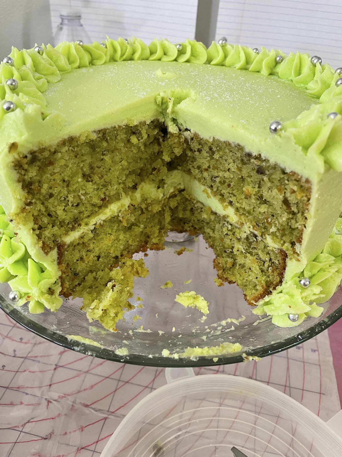 Pistachio layer cake