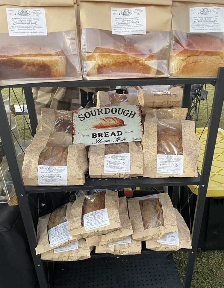 Sourdough bread at the market stall